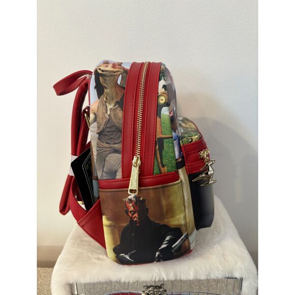 Loungefly Star Wars Phantom Menace Mini Backpack + Zip Around Wallet Bundle NEW - Picture 8 of 15